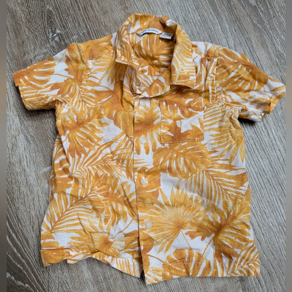 Janie And Jack The Palm Cabana Shirt And Swim Bottoms Size 18 - 24 Months